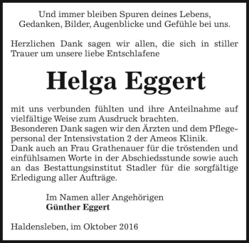Traueranzeige von Helga Eggert  von Magdeburger Volksstimme