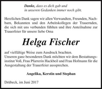 Traueranzeige von Helga Fischer  von Magdeburger Volksstimme