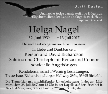 Traueranzeige von Helga Nagel  von Magdeburger Volksstimme