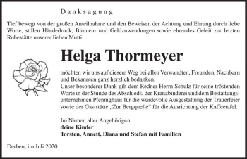Traueranzeige von Helga Thormeyer  von Magdeburger Volksstimme