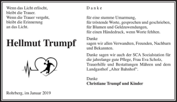 Traueranzeige von Hellmut Trumpf  von Magdeburger Volksstimme