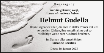 Traueranzeige von Helmut Gudella  von Magdeburger Volksstimme