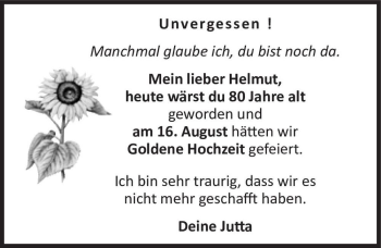 Traueranzeige von Helmut Krüger  von Magdeburger Volksstimme