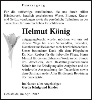 Traueranzeige von Helmut König  von Magdeburger Volksstimme