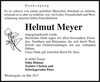 Traueranzeige von Helmut Meyer  von Magdeburger Volksstimme
