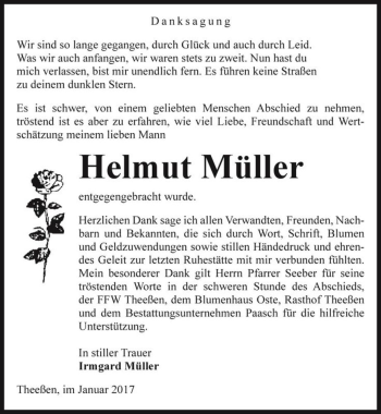 Traueranzeige von Helmut Müller  von Magdeburger Volksstimme