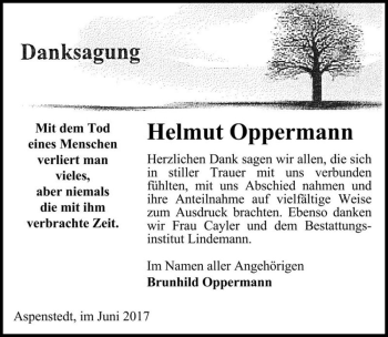 Traueranzeige von Helmut Oppermann  von Magdeburger Volksstimme