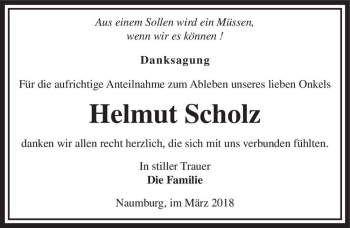 Traueranzeige von Helmut Scholz  von Magdeburger Volksstimme