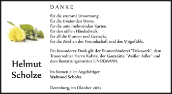 Traueranzeige von Helmut Scholze  von Magdeburger Volksstimme