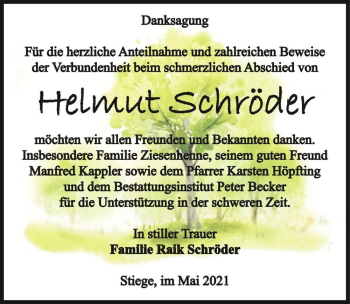 Traueranzeige von Helmut Schröder  von Magdeburger Volksstimme