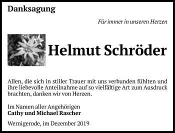 Traueranzeige von Helmut Schröder  von Magdeburger Volksstimme