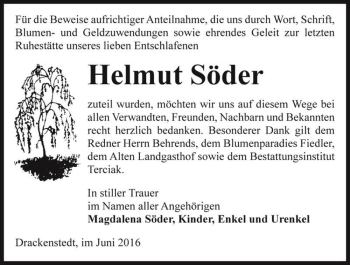 Traueranzeige von Helmut Söder  von Magdeburger Volksstimme