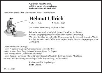 Traueranzeige von Helmut Ullrich  von Magdeburger Volksstimme