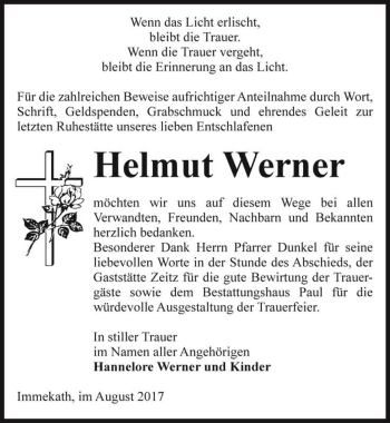 Traueranzeige von Helmut Werner  von Magdeburger Volksstimme