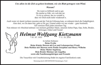 Traueranzeige von Helmut Wolfgang Kietzmann  von Magdeburger Volksstimme