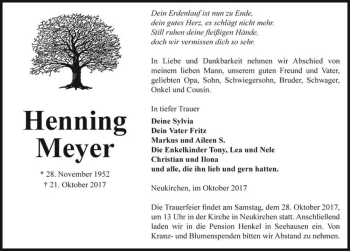 Traueranzeige von Henning Meyer  von Magdeburger Volksstimme