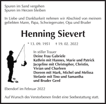 Traueranzeige von Henning Sievert  von Magdeburger Volksstimme