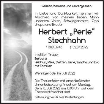 Traueranzeige von Herbert 