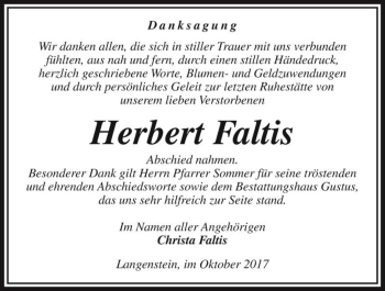 Traueranzeige von Herbert Faltis  von Magdeburger Volksstimme