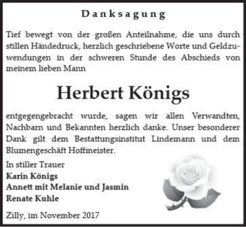 Traueranzeige von Herbert Königs  von Magdeburger Volksstimme