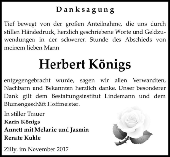 Traueranzeige von Herbert Königs  von Magdeburger Volksstimme