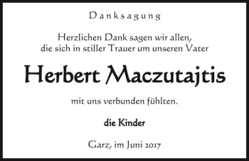 Traueranzeige von Herbert Maczutajtis  von Magdeburger Volksstimme