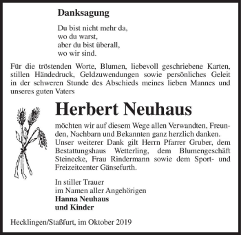 Traueranzeige von Herbert Neuhaus  von Magdeburger Volksstimme
