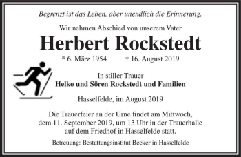 Traueranzeige von Herbert Rockstedt  von Magdeburger Volksstimme