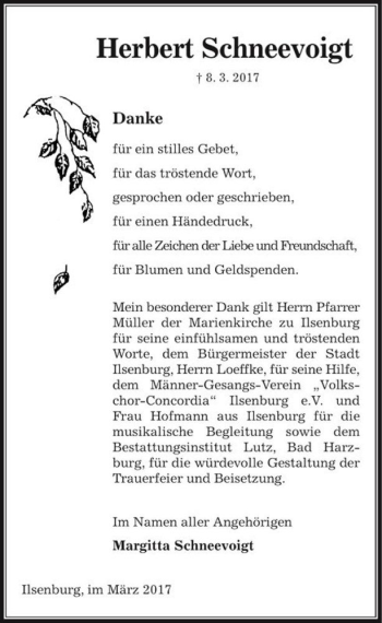 Traueranzeige von Herbert Schneevoigt  von Magdeburger Volksstimme