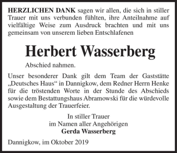 Traueranzeige von Herbert Wasserberg  von Magdeburger Volksstimme