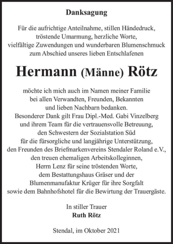 Traueranzeige von Hermann 
