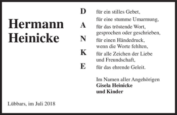 Traueranzeige von Hermann Heinicke  von Magdeburger Volksstimme