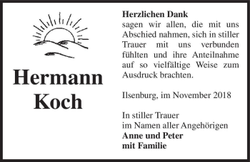 Traueranzeige von Hermann Koch  von Magdeburger Volksstimme