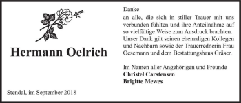 Traueranzeige von Hermann Oelrich  von Magdeburger Volksstimme