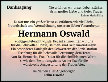 Traueranzeige von Hermann Oswald  von Magdeburger Volksstimme