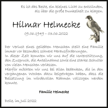 Traueranzeige von Hilmar Helmecke  von Magdeburger Volksstimme