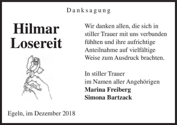 Traueranzeige von Hilmar Losereit  von Magdeburger Volksstimme