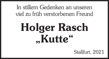 Traueranzeige von Holger Rasch ,,Kutte