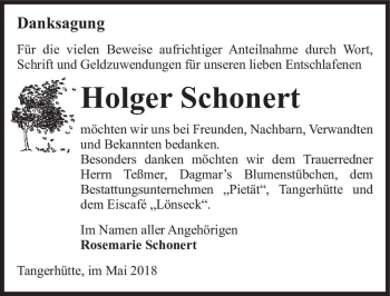 Traueranzeige von Holger Schonert  von Magdeburger Volksstimme