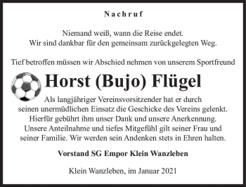 Traueranzeige von Horst 