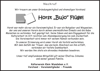 Traueranzeige von Horst 