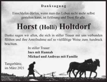 Traueranzeige von Horst (Holli) Holtdorf  von Magdeburger Volksstimme