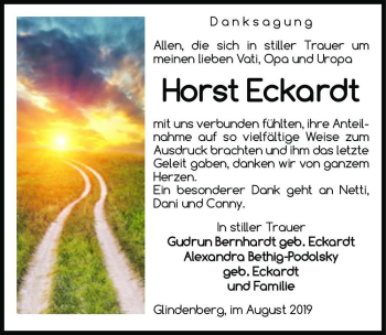 Traueranzeige von Horst Eckardt  von Magdeburger Volksstimme