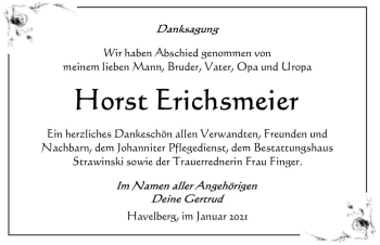 Traueranzeige von Horst Erichsberger  von Magdeburger Volksstimme