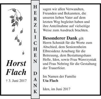 Traueranzeige von Horst Flach  von Magdeburger Volksstimme