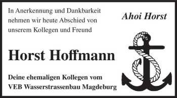 Traueranzeige von Horst Hoffmann  von Magdeburger Volksstimme