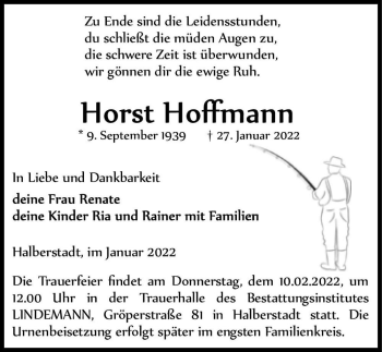 Traueranzeige von Horst Hoffmann  von Magdeburger Volksstimme
