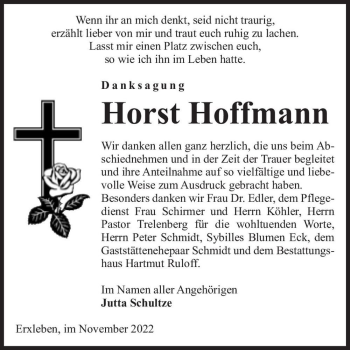 Traueranzeige von Horst Hoffmann  von Magdeburger Volksstimme