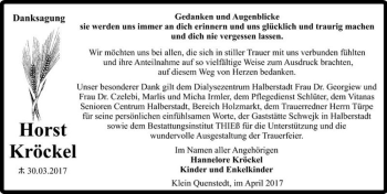 Traueranzeige von Horst Kröckel  von Magdeburger Volksstimme