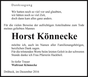 Traueranzeige von Horst Könnecke  von Magdeburger Volksstimme